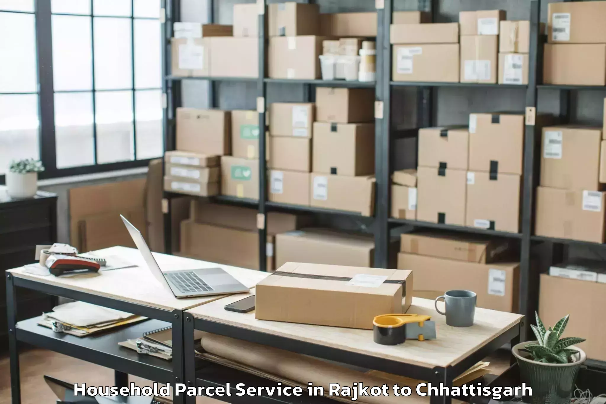 Hassle-Free Rajkot to Dhamtari Household Parcel